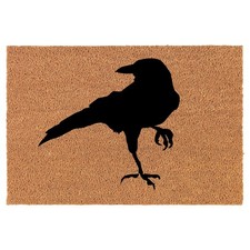 Coir Doormat Front Door Mat New Home Closing Housewarming Gift Crow Raven Bla...