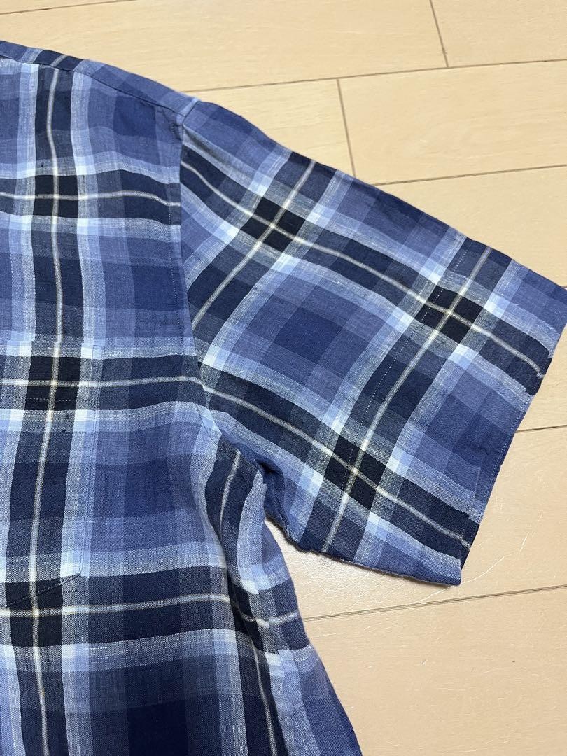 Margaret Howell Check Box Silhouette Short Sleeve Top Size 2