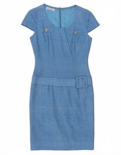 VINTAGE Womens Sheath Dress UK 10 Small Blue BH10