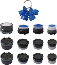 iFealClear 12 Pieces Faucet Sink Aerators with 4 Male 16.5 18.5 21.5 24, Blue 