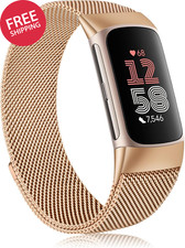 Metal Band Compatible with Fitbit Charge 6 Bands Women Men, Stainless Steel Mesh