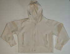 Old Navy girl's Dynamic Fleece Zip-Front Hoodie size youth Medium 8, cream beige