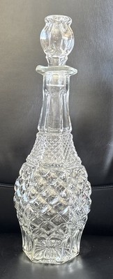 Vintage Anchor Hocking Wexford Clear pattern glass decanter 14.5 