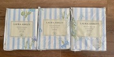3 VTG NOS Laura Ashley Cornflower Stripe Valances 86x15 Shabby Chic Cottage Core