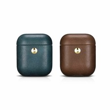 Luxury Genuine Leather 2in1 Shockproof Box Hard Case Cover For Apple AirPods 1 2