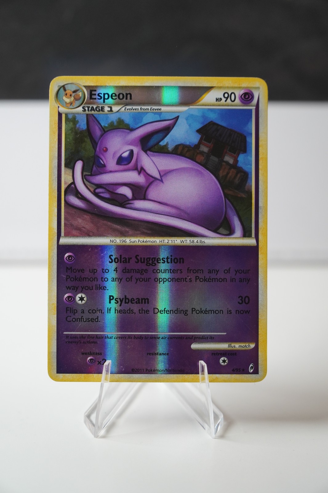 Espeon Holo Rare Card 4/95  English LP-MP 2011 Call of Legends Series Pokemon