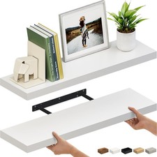 Floating Shelves for Wall 36" Wood Wall Shelf Set of 2 with Invisible Brackets