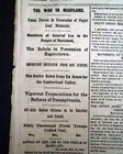 Robert E. Lee Maryland Manifesto Signed Sugarloaf Mtn. 1862 Civil War Newspaper