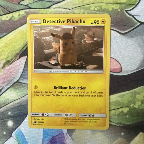 Detective Pikachu SM194 Sun Moon Black Star Promo Holo Rare Pokemon TCG Card LP