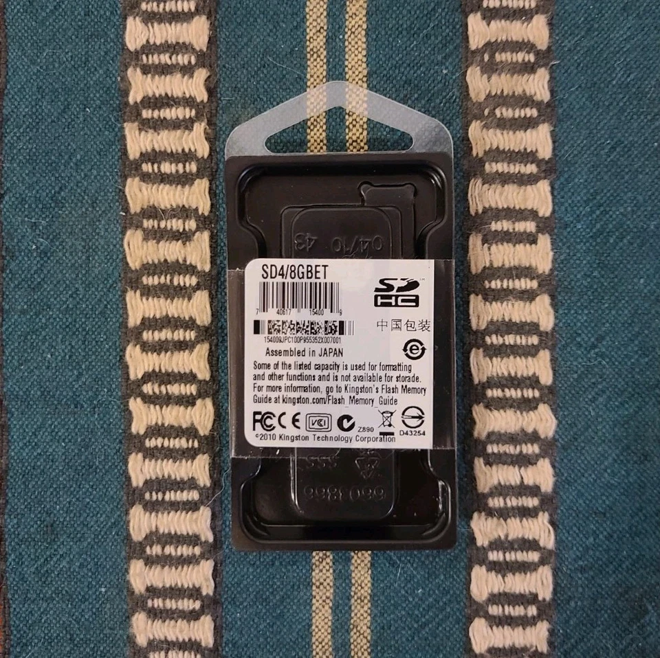 Kingston SDHC 8GB Memory Card SD4/8GBET Brand New Sealed Mint Condition - Image 2 of 2