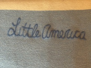 Baron Woolen Mills Vintage Wool Blanket From Little America Hotel SLC Utah Blue