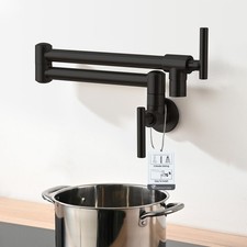 Pot Filler Faucets for Kitchen, Sink, Stove and Bar with Brass Wall Mount Do...
