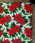 Tablecloth Christmas Poinsettias Huge 96” x 57” — photo 1