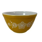 Vintage Pyrex Butterfly 1.5 Pint Bowl Mixing#401 Gold White Flowers