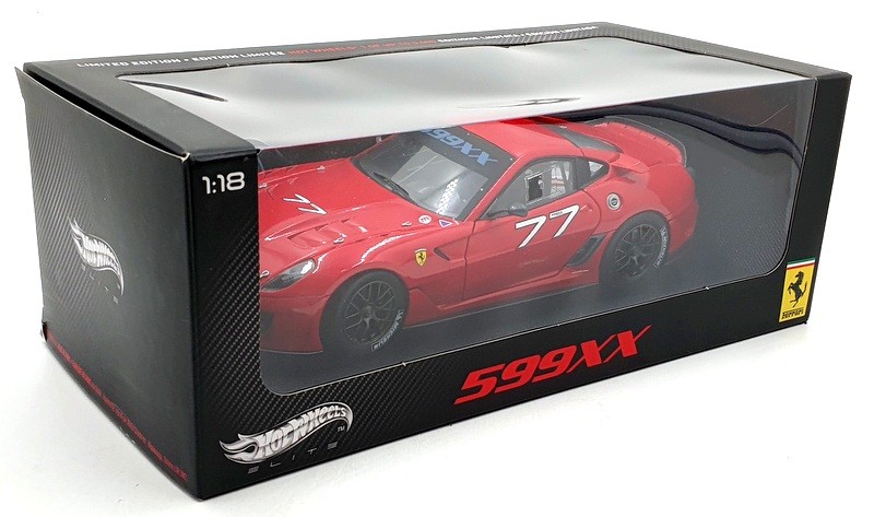 Hot Wheels Elite 1/18 Scale V7438 - Ferrari 599XX #77 - Red | eBay
