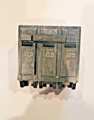 GE THQB32080 80 Amp 3 Pole 240V  Circuit Breaker NEW 