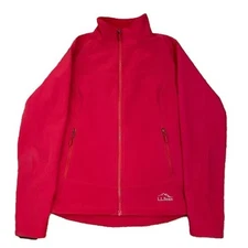 L.L. BEAN PATHFINDER WOMEN'S JACKET SZ L PINK SOFTSHELL FULL ZIP HIKING OUTDOOR