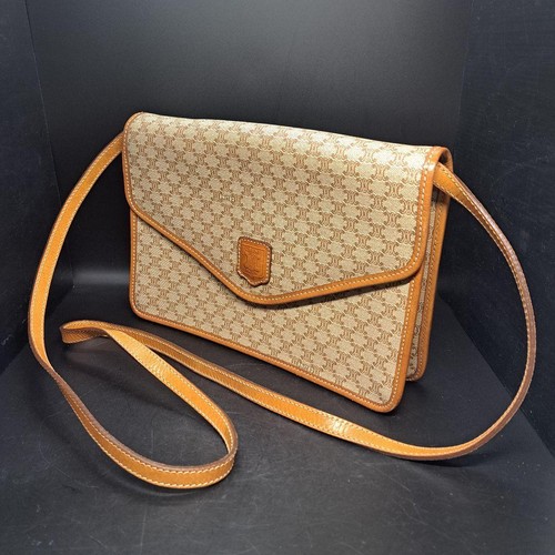Celine Old Macadam Pattern Shoulder Bag Used Excellent Condition Japan