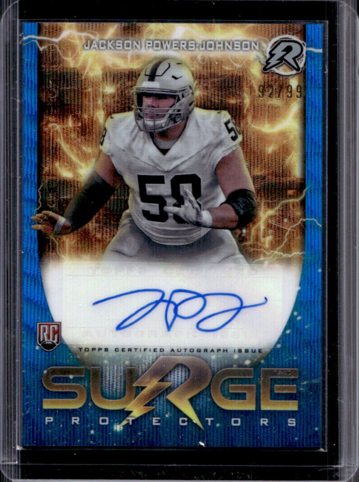 Jackson Powers-Johnson Topps Resurgence Surge Protectors Signatures #SPSJP Blue Surge