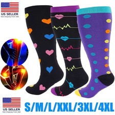 Extra Wide Plus Sized Compression Socks For Men  Women Medical Stockings S-4XL