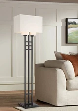 Winslow Industrial Floor Lamp 64" Tall Matte Black LED for Living Room Bedroom