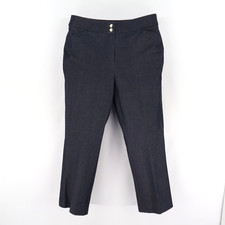 Chico's Capri Pants Womens Size 0 US size 4 Dark Blue Polyester Blend Pockets