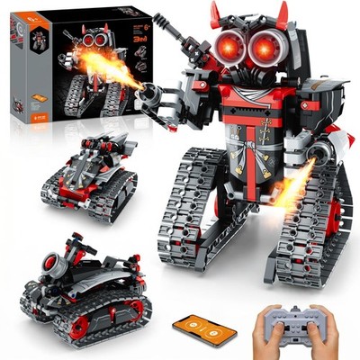 Remote Control Robot Building Kit for Boys 6-12, 3-in-1 STEM Remote & APP Con...