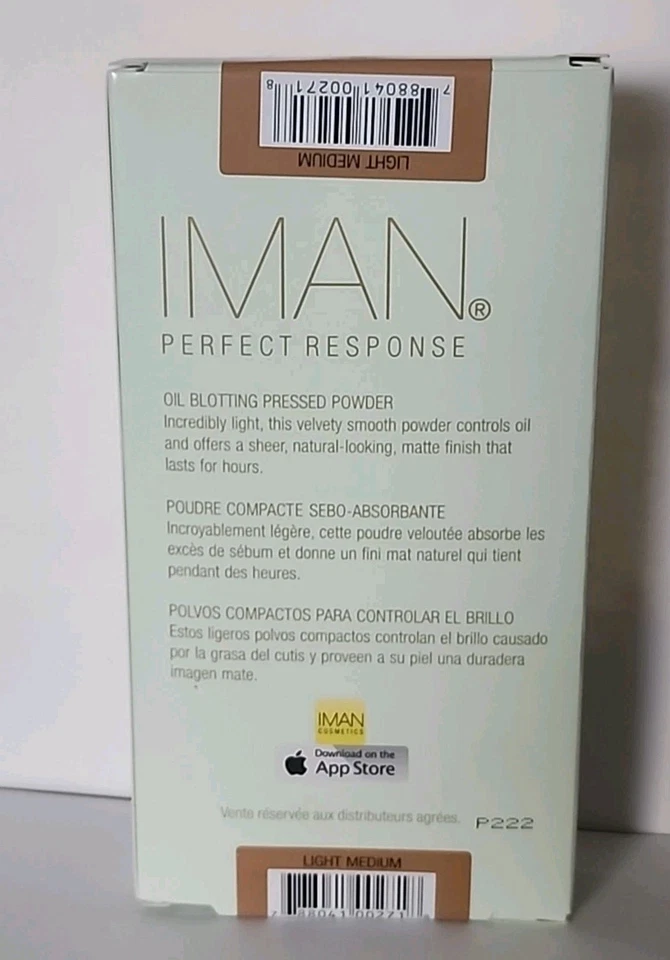 IMAN Perfect Response Oil Blotting  Pressed Powder Light Medium-.35oz  - Image 2 of 3