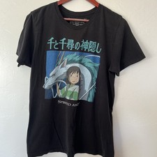 Spirited Away Studio Ghibli T-Shirt Anime Manga Black Size Medium Very Rare
