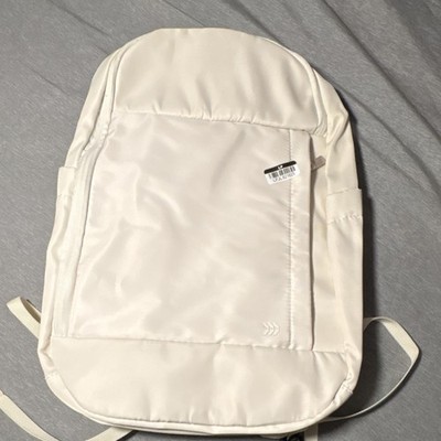 Beige Hiking Backpack, Multiple Compartments, Zipper Closure, Adjustable Straps