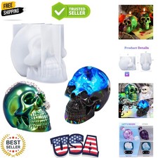 Silicone 3D Large Skull Shape Molds, Skeleton Skull Epoxy Resin Mold for Cand...