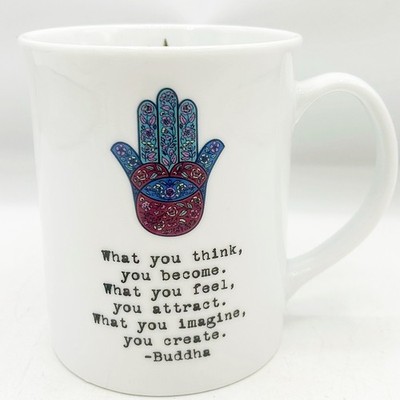 Fringe Studio Coffee Mug Buddha Hamsa Quote Ceramic