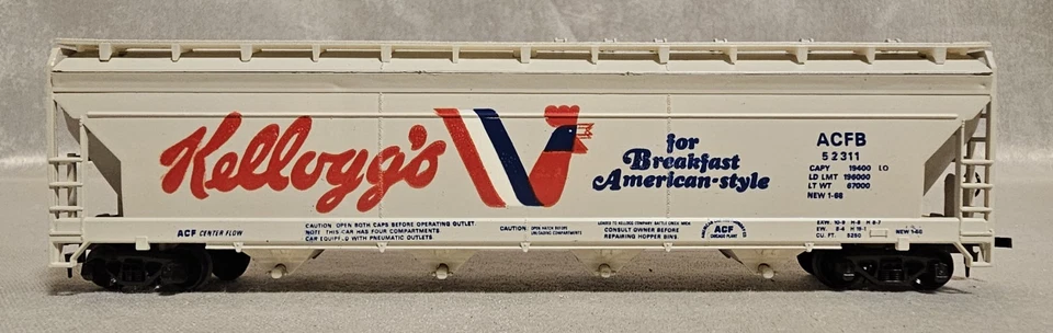 TYCO HO Escala Kellogg's 55' Flujo Central Valla Publicitaria Tolva Coche 358A ACFB 52311 Foto 2 de 4