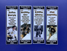 Boston Bruins / John Bucyk, Bobby Orr, Eddie Shore, & Phil Esposito Bookmark Set