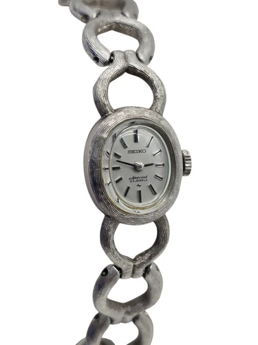 1971 Seiko Special Manual 1140-7110 Women's Watch [White Gold Plated] Vtg Rare