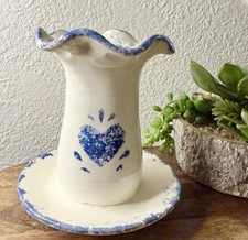 Vintage Ceramic Toothbrush Holder   Country Cottage Farmhouse Style