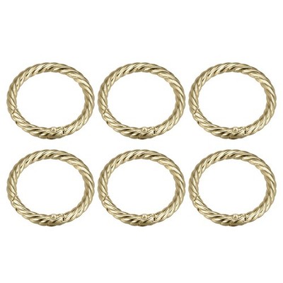 Strap bag circle, 6pcs 42mm metal or circle snap buckles, gold tone