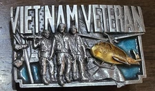 3½" Bergamot Brass Works Vietnam Veteran Belt Buckle 1983 Made in USA Damage