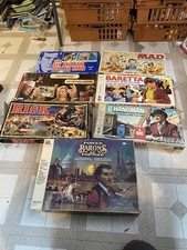 Vintage Board Games Lot Of 7 Masterpiece Baretta Hangman Barons Six Million Etc