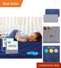 2 Pack Waterproof Crib Mattress Protector Sheets 52x28 in Gray  Navy