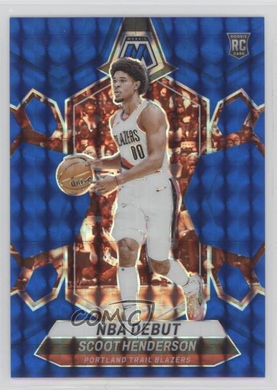 2023 Panini Mosaic NBA Debut Blue Prizm /199 Scoot Henderson #255 Rookie RC 7n6