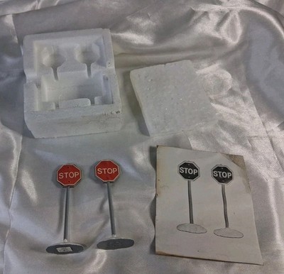 Department 56 Snow Village ''Stop Signs''Set Of 2