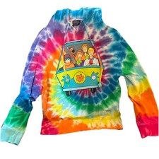 Scooby Doo And Gang Mystery Machine Tie Dye Hoodie Sweatshirt Medium