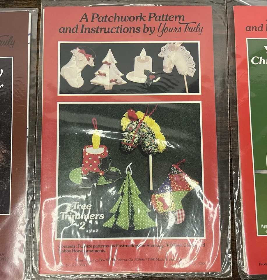 Lote de 3 Patrones Vintage Yours Truly Patchwork Proyectos de Vacaciones de Navidad NUEVO Foto 4 de 4