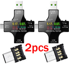 2pc USB Tester Type-C PD Digital Capacity Meter 8A Voltage Current Monitor Power