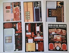 Let's Play House Paper Dollhouse Rooms & Furniture Miniature 1932 Vintage Repro