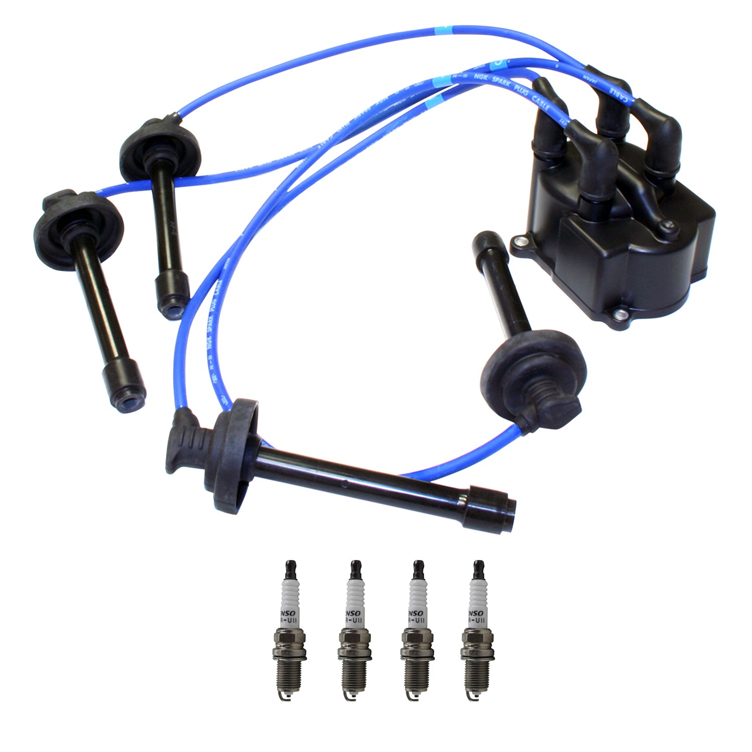 NGK Wire Set  Denso 4 Standard Spark Plugs Kit for Toyota Camry Celica 2.0L L4