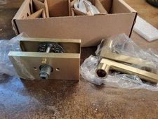 Baldwin Reserve Square Privacy Door Lever Set Satin Brass Handle 9br3534-228