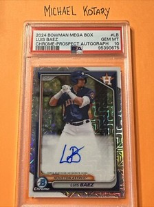 LUIS BAEZ 2024 BOWMAN CHROME AUTO MOJO MEGA BOX PSA 10 Astros 1st Bmalb