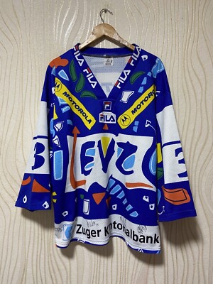 EVZ ZUG HOCKEY SHIRT JERSEY VINTAGE sz L 
